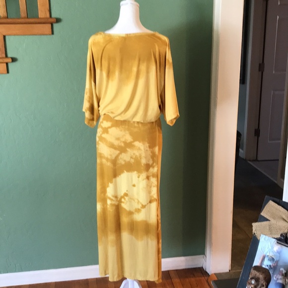 Free people gold yellow dress tie dyed - Picture 4 of 6